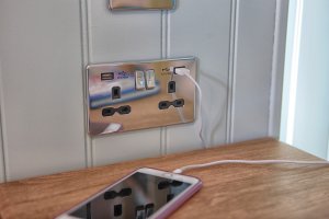 Electrical Points & USB Charging Conveniently Located by the Beds & Dresser, in Superior Sea-Facing Rooms, Luccombe Hall Hotel