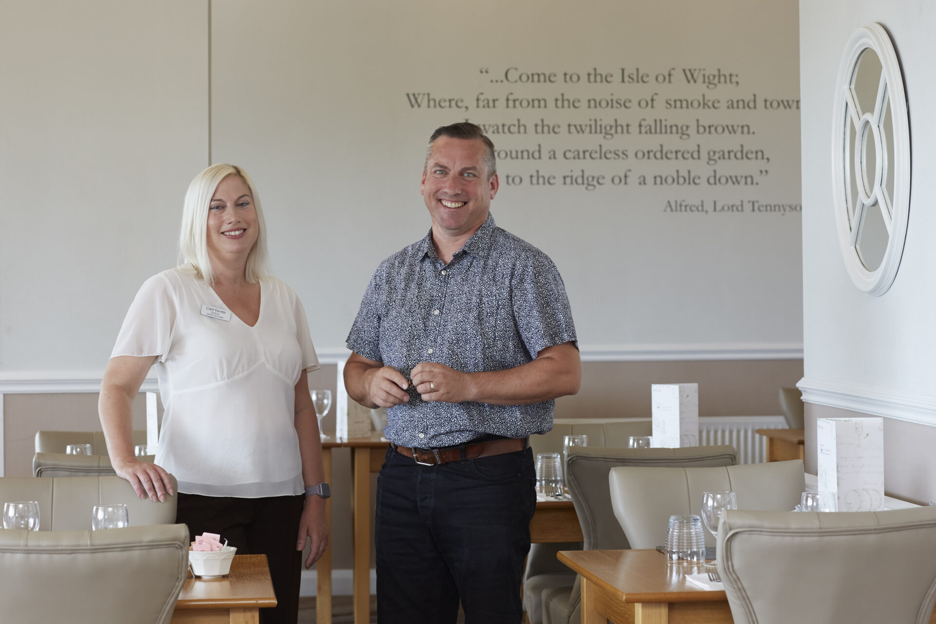 Clare Farrelly and SteveWells Directors, Luccombe Hotels, Isle of Wight