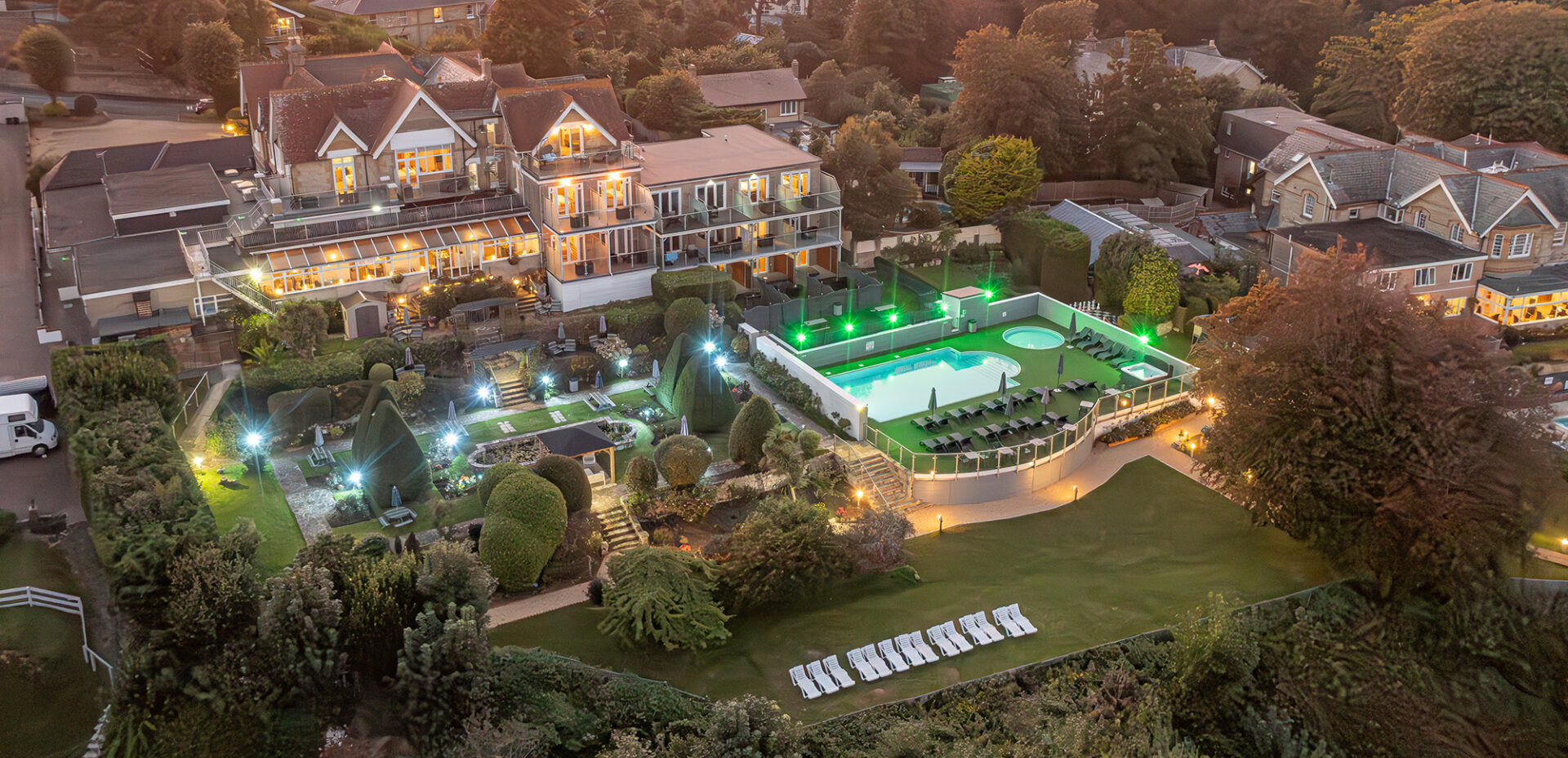 Luccombe Hall Hotel and Grounds Aerial View, Shanklin, Isle of Wight