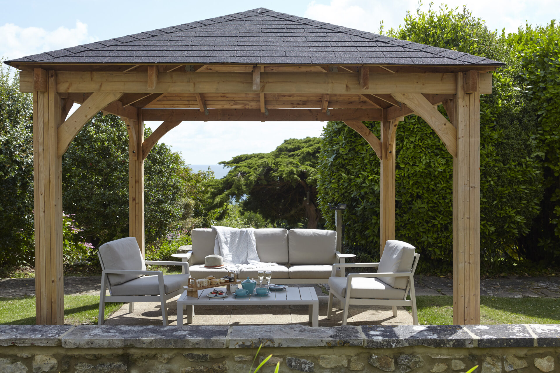 Home - Luccombe Hall Hotel Pergola and Afternoon Tea
