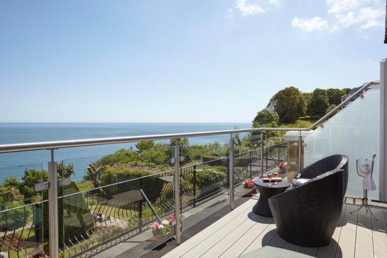 The Executive Suite balcony looking out over the sea