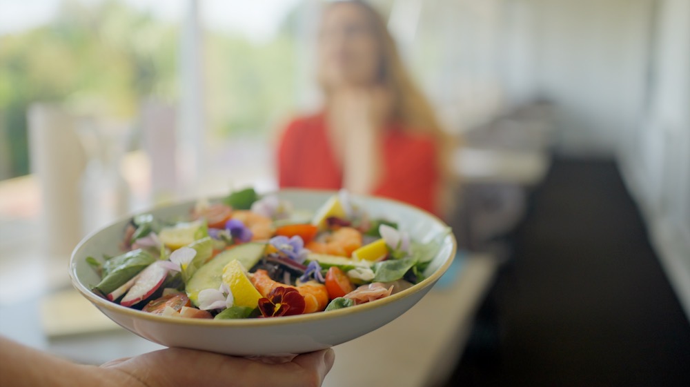 A colourful salad served in the restaurant