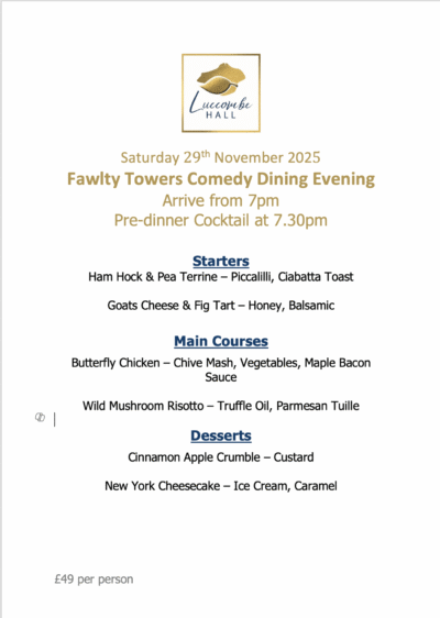 - Fawlty Towers Comedy Dining Event
